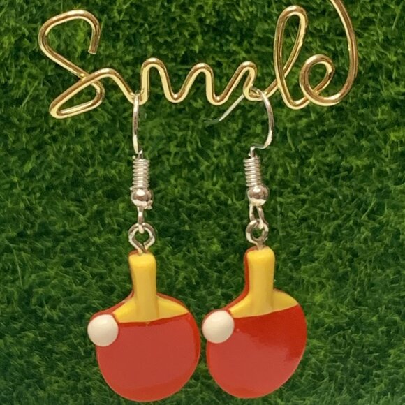 Ping Pong Paddle Earrings, Ping Pong Earrings, Sports Earrings, Gift Idea, Silly - Picture 4 of 5